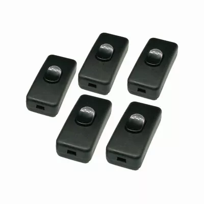 5Pcs For Desk Light Table Lamp Black ON/OFF Cord Cable Inline Rocker Switches • £5.79