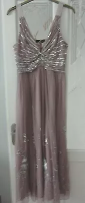 Oli 20's Style Gatsby Flapper Charleston Bead Sequin Embellished Dress Sz 10 • £25