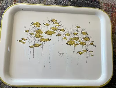 Mid-Century Modern Metal Tray Set Of 4 TV Dinner Lap Tray 14 1/4in X 8 3/4in • $21.95