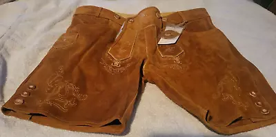 Schöneberger Men's Bavarian Lederhosen  Oktoberfest Leather Trousers Size 44 US • $67.99