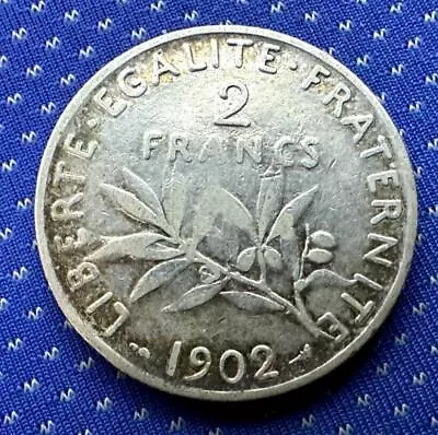 1902 France 2 Francs Coin  .835 Silver ( 2 Million Minted )   #MX169 • $43.65