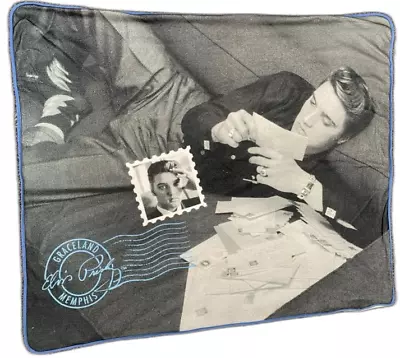 NEW Elvis Presley Graceland Memphis Black White 50  X 60  Throw Blanket • $37.67