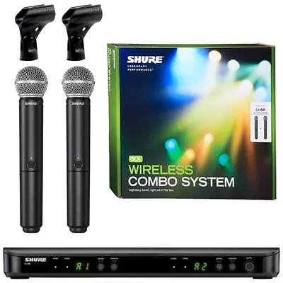 US Shure BLX288/SM58 Handheld Wireless Microphone Opened A Microphone Is Damaged • $155.99