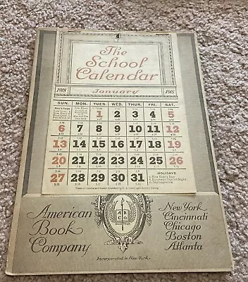 Vintage Calendar The School Calendar Am. Book Co. 1918 • $7
