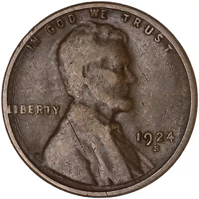 1924 S Lincoln Wheat Cent Very Good Penny VG • $4.87