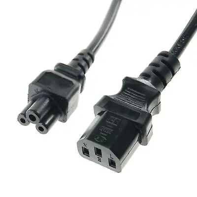 2m IEC C13 Male Kettle To C5 Male Cloverleaf Power Cable Converter Adapter Lead • £9.92