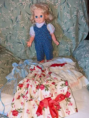 Vintage Talking Doll 1974 Nancy Nonsense Pull String Doll Includes 6 Outfits • $28