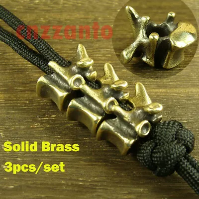   Vertebrae   Shaped Brass Lanyard Bead Paracord Beads For Knife EDC Gear LB093 • $10.99