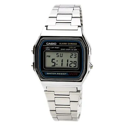 Casio Men's Watch Classic Digital Grey Dial Stainless Steel Bracelet A158WA-1 • $20.99
