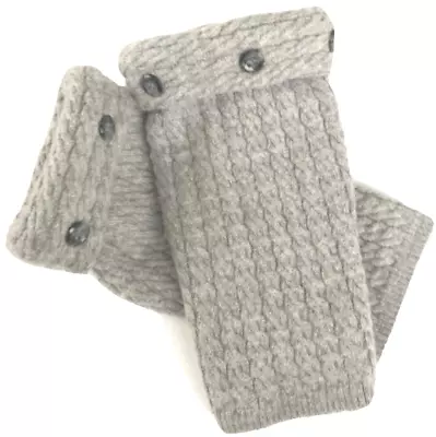 Fingerless Gloves Gray 100% Cashmere One Size S M L Os Grey Half Finger Mittens • $34.98