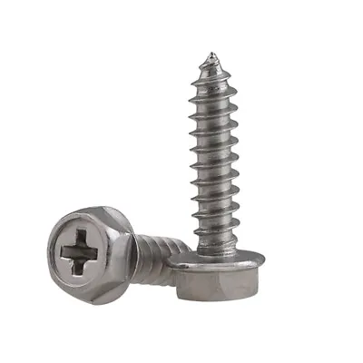 Phillips Hex Washer Head Self Tapping Screws A2 304 Stainless Steel M3 M4 M5 M6 • £166.85