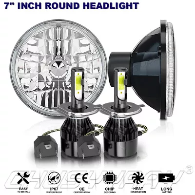 New 7 Round LED Headlights Hi/Lo Beam Sealed For Chevrolet Chevy Nova 1963-1978 • $116.99