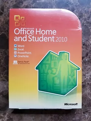 NEW GENUINE Microsoft Office Home And Student 2010 For 3 PCs SEALED BOX • $169.99