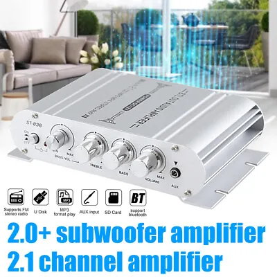 12V Mini HiFi Audio Power Amplifier 2 Channel With AUX/USB Input • $17.04