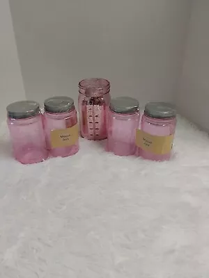 Pink Mason Jars Lot X2 Set Of 2 Pint Jars W/lids & (1) Quart Pink Glittery Jar • $18.90