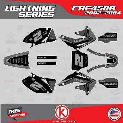 Graphics Kit For Honda CRF450R (2002-2004) Lightning Series - Smoke • $96.99