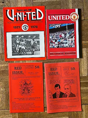 4 X Manchester United Newsletter Fanzines Official Members Magazine 1977-1991 • £3.99