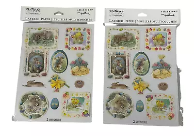 LOT OF 2 PACKAGE Hallmark MARJOLEIN BASTIN Easter Bunnies Layered Stickers -NEW • $18.99