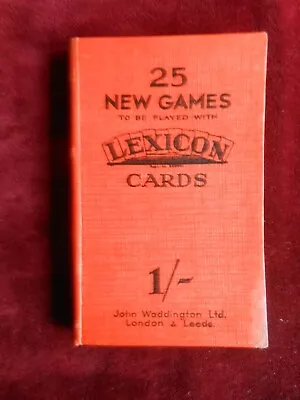 Lexicon Cards 25 New Games 2nd Edition Hardcover Book  Waddingtons 1935 VGC • £5.99