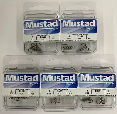 Mustad Trout Carp Dough Bait Hook Five 2 Packs(10 Hooks) D3551 Choose Size • $9.99