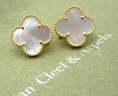 Van Cleef & Arpels Vintage Alhambra 18k Gold With Mother Of Pearl Earrings • $3300