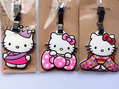 Girl Kid Children Lady Hello Kitty Travel Luggage Badge School Bag Name ID Tag • $8.50