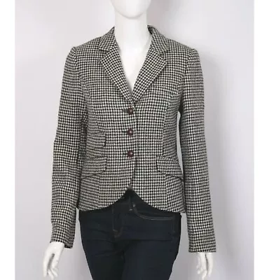 Jack Wills  Houndstooth Blazer Jacket Mallialus Tweed Size UK 14 • £58