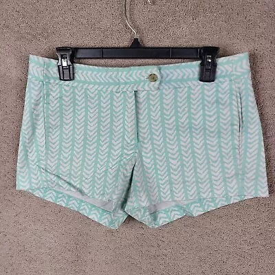 J Crew Shorts Womens 4 Blue Whit Print Chino Casual Cotton Blend Stretch • $4.99