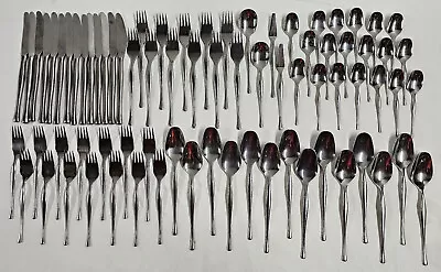 76pc Amefa Stainless Flatware Set AFS20 MCM Sleek Round Handle Atomic Mod Eames • $69.99