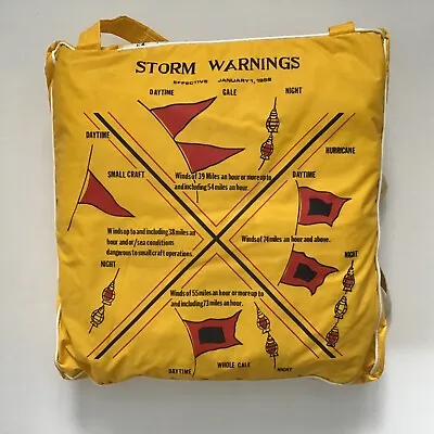 Boat Seat Cushion Life Preserver Storm Warnings Flotation Kapok Vtg Aqua Neptune • $74.99