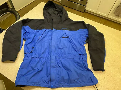 Marmot Ski Snowboard Rain Jacket Mens Xl Blue Gore-tex Hooded Adult • $59.90