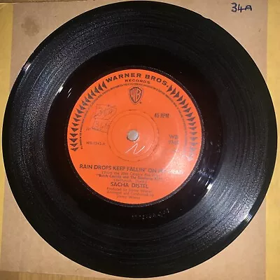 Raindrops Keep Falling From My Head. Sacha Distel. Tested Vinyl 7” Single 45rpm • £3.99