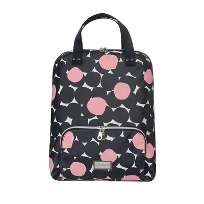 EARTH SQUARED Blue Backpack Fairtrade Oilcloth Spot Pink Rucksack Bag • £39.99