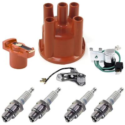 Vw Bug 009 Distributor Tune Up Kit Cap Rotor Points Condenser Spark Plugs! • $89.95