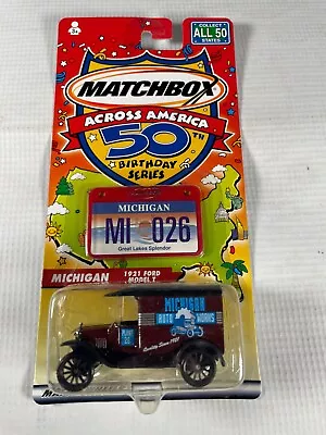 2001 Matchbox Across America 50th Birthday Series Michigan MI 1921 Ford Model T • $5.99