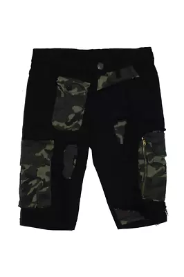 Men's Copper Rivet Black Cargo Pocket Window Denim Shorts • $24.95