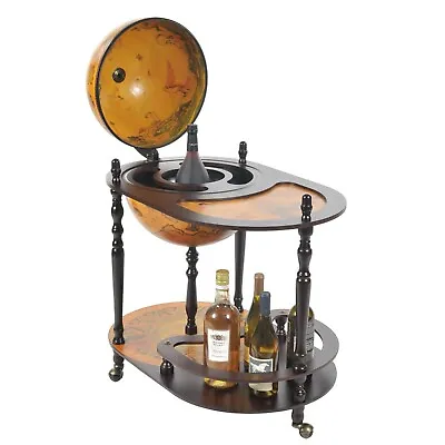 Handmade World Globe Mini Bar Liquor Serving Cart Tray Movable Table Trolley • $365