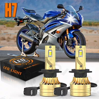 For Yamaha YZF-R6 YZF-R1 White H7 COB LED Motorcycle Headlight Bulbs Kit 100W • $31.87