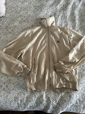 Tan Size M Izod Lacoste Zip Up Jacket Vintage Windbreaker • $19.99