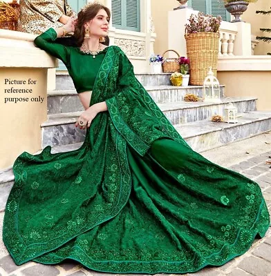 Embroidered Fancy Saree #KAL 761 (Green)  / Sari / Salwar / Bollywood Dresses • $166