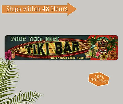 Custom Tiki Bar Decor Sign Backyard Barbeque Personalized Gift 104182002044 • $19.95