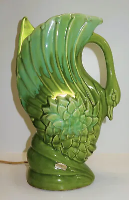 RARE Mid-Century Royal Haeger VIBRANT GREEN Swan - Goose - Bird - TV-Table Lamp  • $189.95