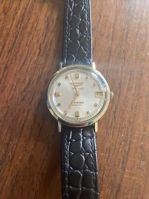 Vintage Longines 5 Star Admiral 34mm Automatic Men’s Watch W/Date 10k YG Filled • £390