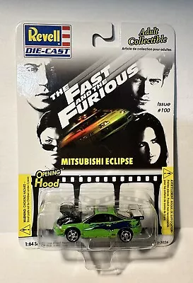 Revell Die-Cast Mitsubishi Eclipse Green Fast And Furious #100 Opening Hood 1:64 • $29.99