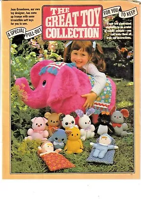 £7.95 • Buy Jean Greenhowes Sewing Pattern The Great Toy Collection Animals Elephant Vintage