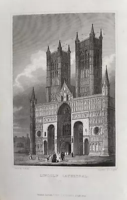 1835 Antique Print; Lincoln Cathedral Lincolnshire After Thomas Allen • £9.99