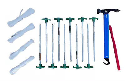 Camping Hammer With 10 Heavy Duty Steel Stake And 4 Camping Tent Ropes • $34.99