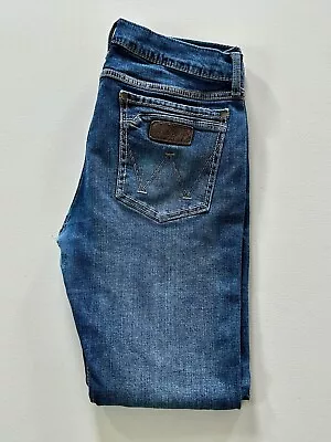 Wrangler Retro Jeans Mens 32x32 Slim Boot Western Cowboy Stretch Flex Denim Blue • $14.99