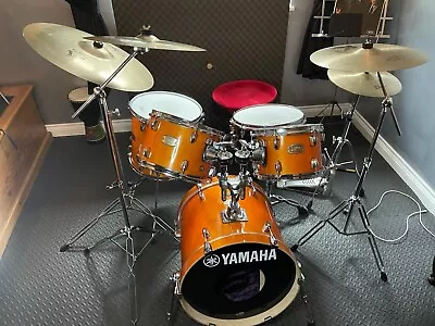 Yamaha Stage Customer Full Drum Kit Cymbals Stands Seat Excellent Condition • £1600