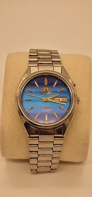 Orient Blue Crystal 3 Star Vintage Automatic 21 Jewels Japan Mens Watch • $92